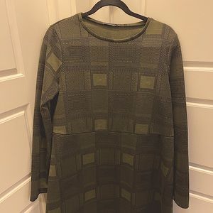 Zara Printed Green and Black Dress